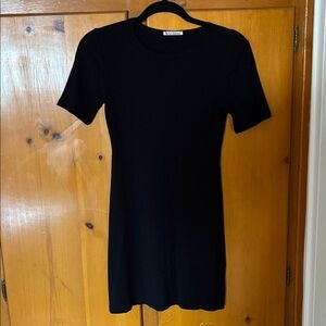 Reformation Black Ribbed Dress